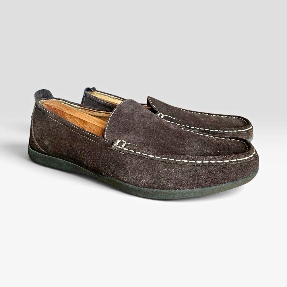 Florsheim Comfortech Hanford Suede Loafers Mens 11.5 D Brown Moc Toe Slip On